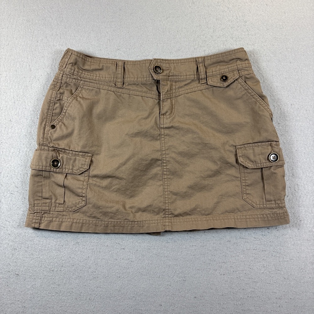 MAURICES Womens Cargo Skirt Size 9/10 Khaki Brown Cotton
